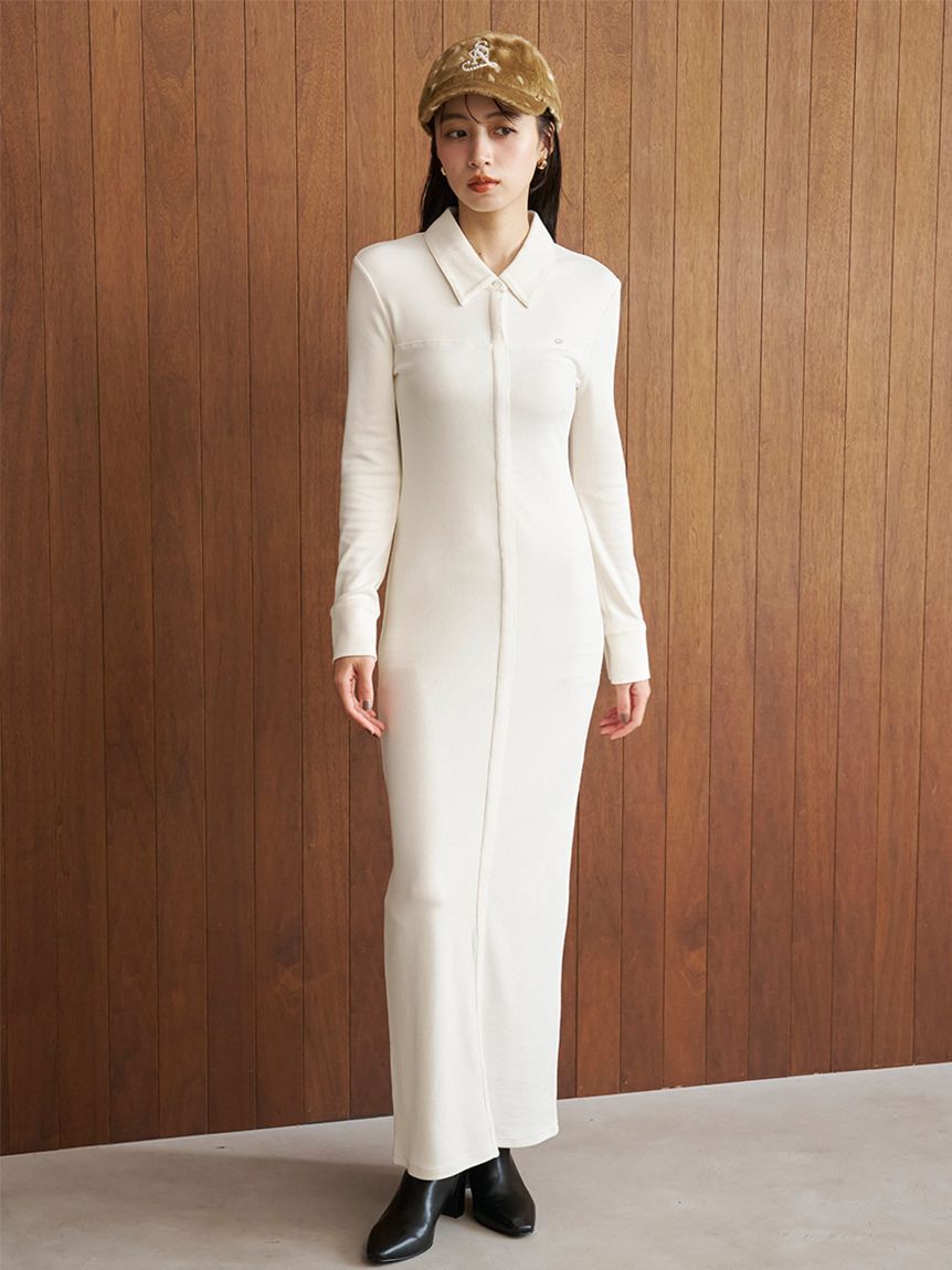 SNIDEL「コットンモダールポロロングワンピース」|ワンピース|