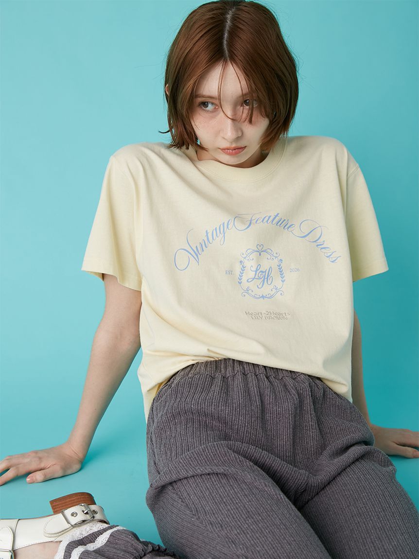LILY BROWN「【LILY BROWN&times;Hearts2Hearts】エンブレムロゴＴシャツ」|Tシャツ・カットソー|