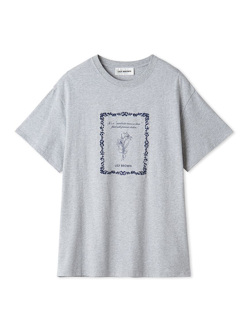 LILY BROWN「エンブロイダリープリントＴシャツ」|Tシャツ・カットソー|GRY