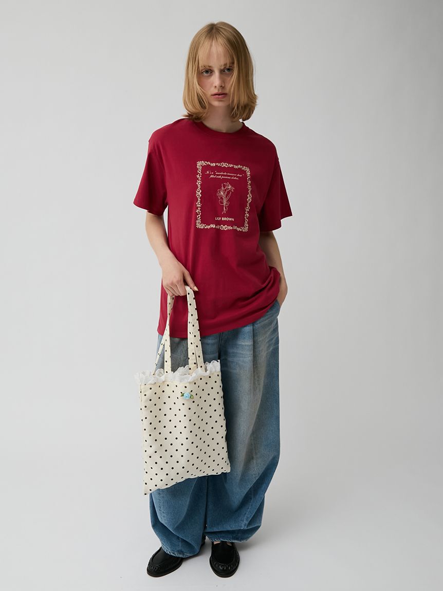 LILY BROWN「エンブロイダリープリントＴシャツ」|Tシャツ・カットソー|