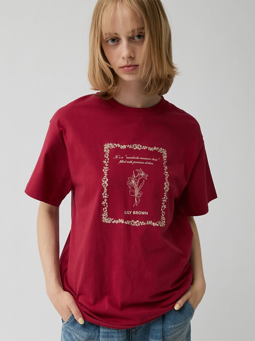LILY BROWN「エンブロイダリープリントＴシャツ」|Tシャツ・カットソー|