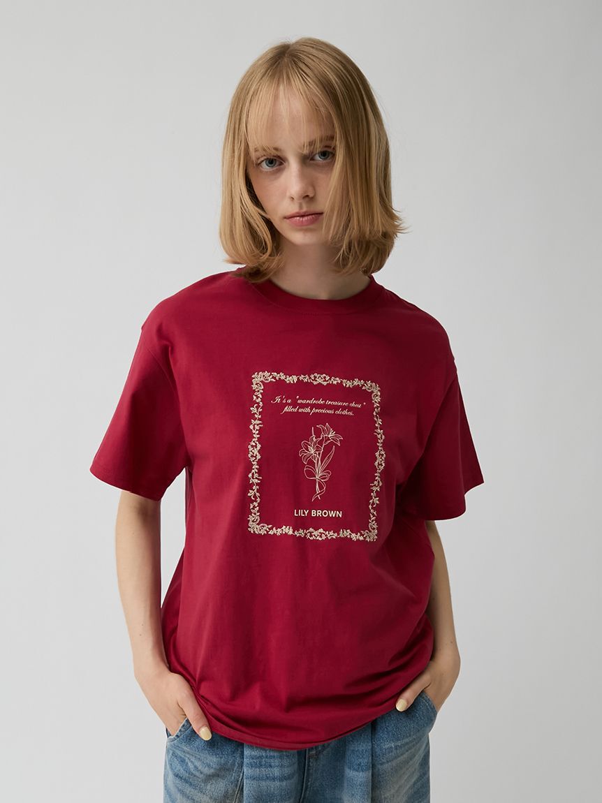 LILY BROWN「エンブロイダリープリントＴシャツ」|Tシャツ・カットソー|