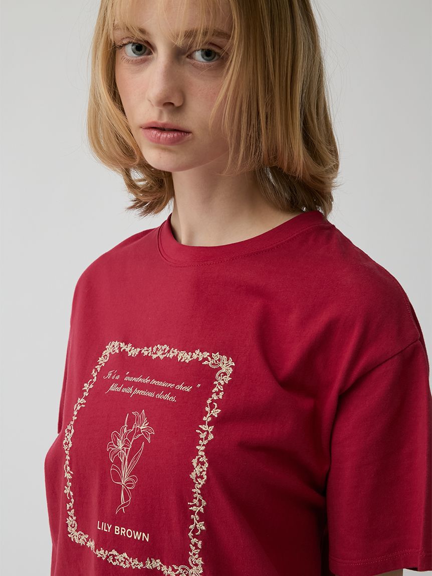 LILY BROWN「エンブロイダリープリントＴシャツ」|Tシャツ・カットソー|
