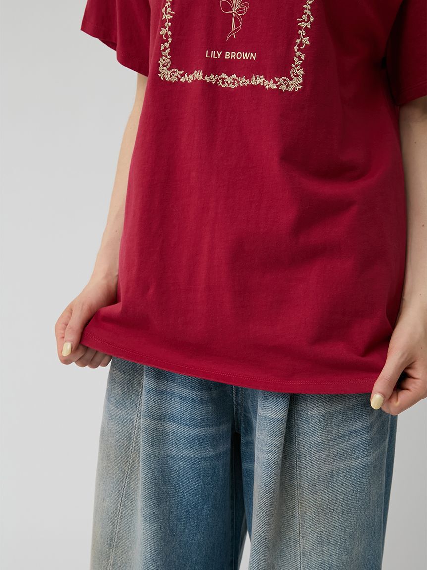LILY BROWN「エンブロイダリープリントＴシャツ」|Tシャツ・カットソー|