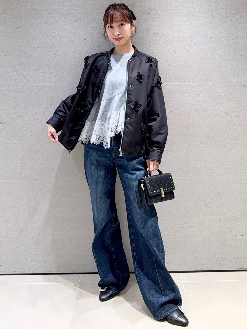 CELFORD「ベルト付きワイドストレートデニムパンツ」|デニム|
