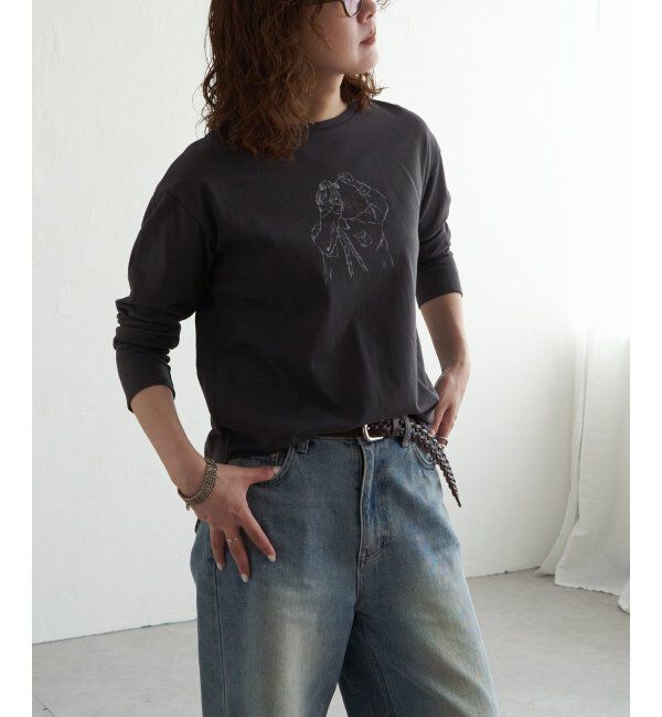 Lbc with Life「Girlプリントロゴ刺繍ロンT」|Tシャツ・カットソー|