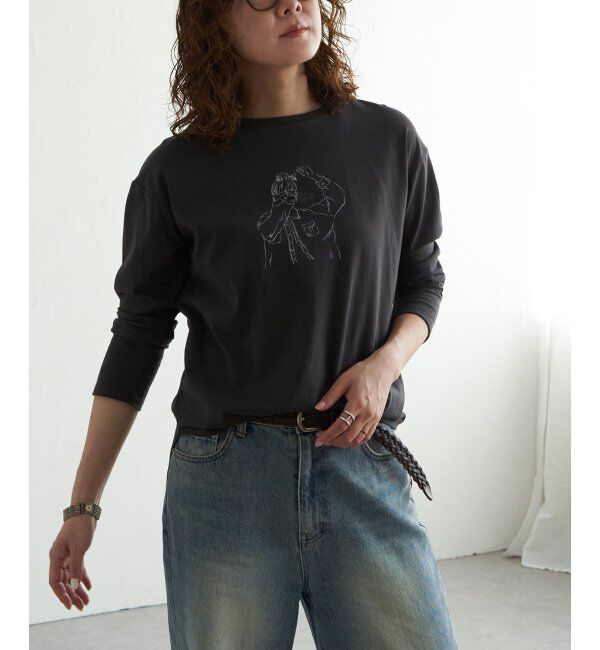 Lbc with Life「Girlプリントロゴ刺繍ロンT」|Tシャツ・カットソー|