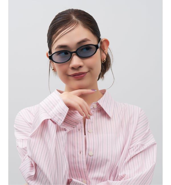  「SUNCUTGlasses/UV100%CUT オーバル型 サングラス | カラーレンズ 太縁フレーム  紫外線対策 UVカット」|サングラス|
