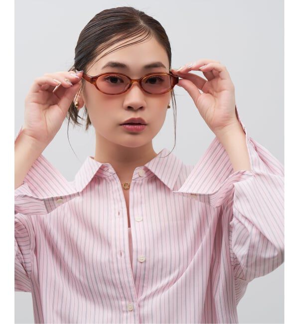  「SUNCUTGlasses/UV100%CUT オーバル型 サングラス | カラーレンズ 太縁フレーム  紫外線対策 UVカット」|サングラス|茶系デミ