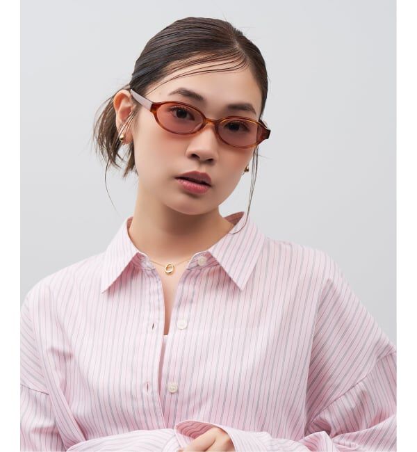  「SUNCUTGlasses/UV100%CUT オーバル型 サングラス | カラーレンズ 太縁フレーム  紫外線対策 UVカット」|サングラス|