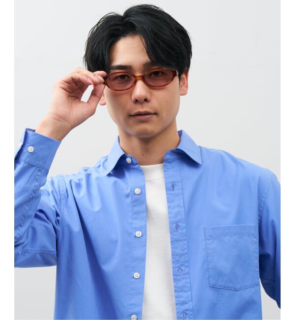  「SUNCUTGlasses/UV100%CUT オーバル型 サングラス | カラーレンズ 太縁フレーム  紫外線対策 UVカット」|サングラス|