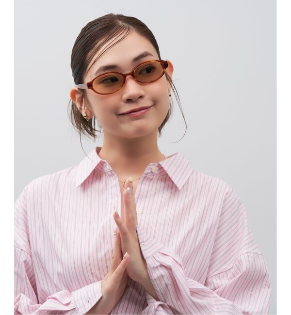  「SUNCUTGlasses/UV100%CUT オーバル型 サングラス | カラーレンズ 太縁フレーム  紫外線対策 UVカット」|サングラス|