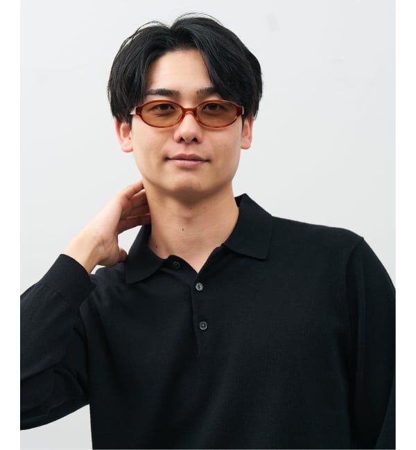  「SUNCUTGlasses/UV100%CUT オーバル型 サングラス | カラーレンズ 太縁フレーム  紫外線対策 UVカット」|サングラス|