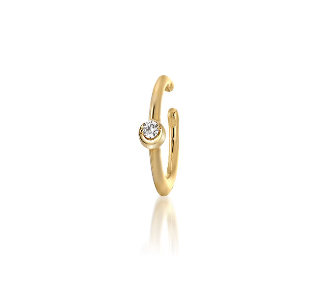 STAR JEWELRY「MOON SETTING EAR CUFF」|イヤリング|イエローゴールド