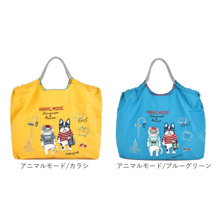 BACKYARD FAMILY「刺繍 ワッシャーバッグ L アニマル 通販 ワッシャーバック トート ショルダー 肩掛け」|トートバッグ|