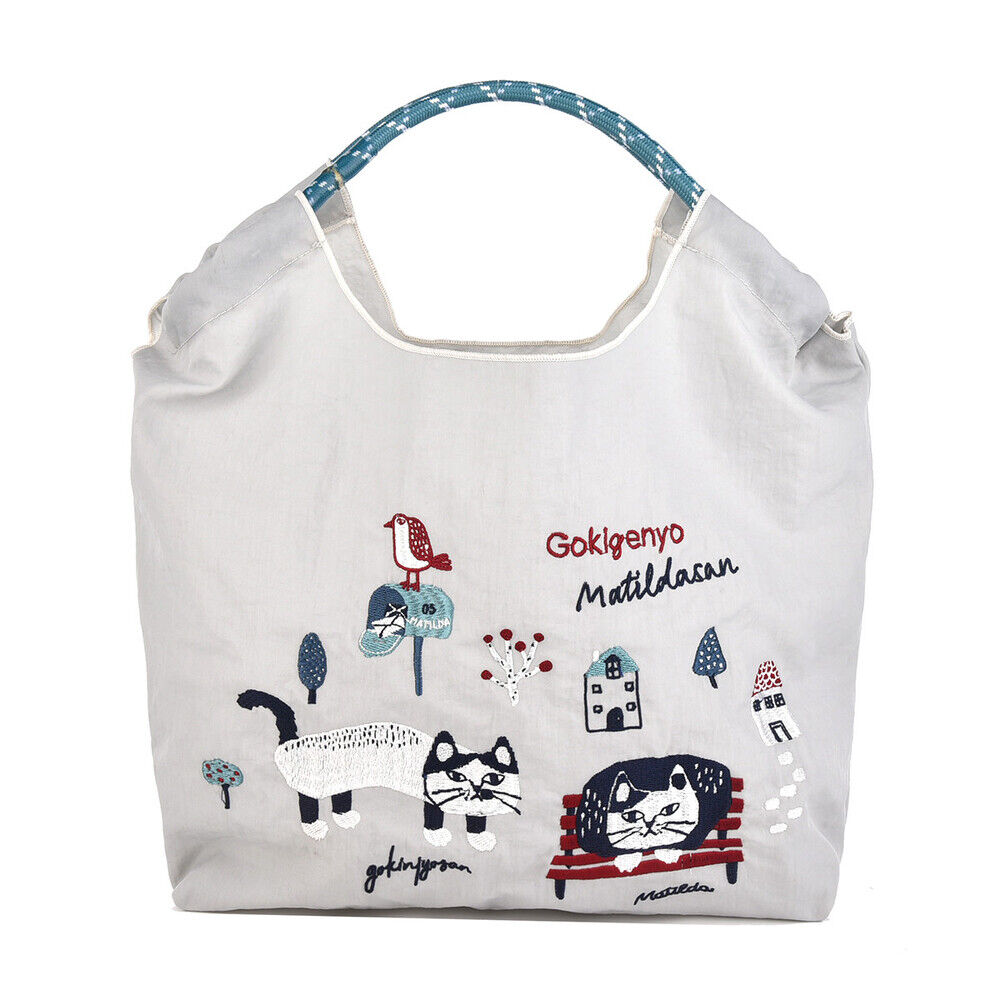 BACKYARD FAMILY「刺繍 ワッシャーバッグ M アニマル 通販 ワッシャーバック サブバッグ サブバック トート」|トートバッグ|グレー1