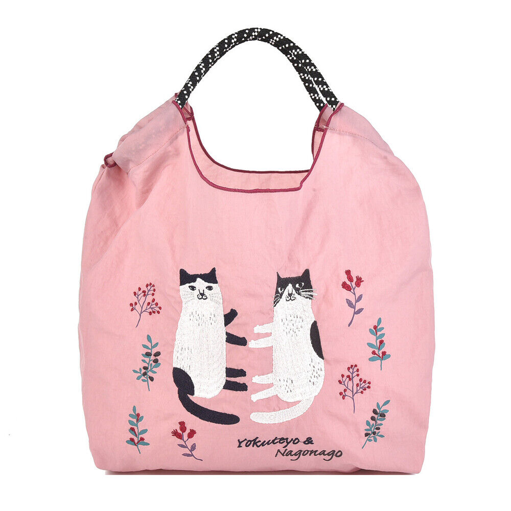 BACKYARD FAMILY「刺繍 ワッシャーバッグ M アニマル 通販 ワッシャーバック サブバッグ サブバック トート」|トートバッグ|ピンク1