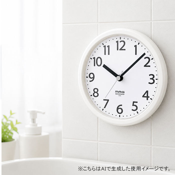 BACKYARD FAMILY「防水時計 MAG W795 通販 ノア精密 お風呂時計 バスクロック お風呂 時計 防水」|クロック・置時計|