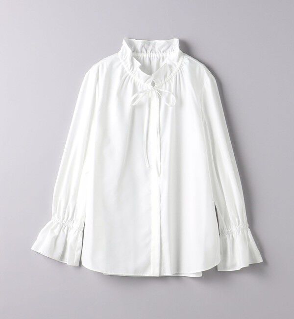 UNITED ARROWS「フリルカラー フレアスリーブ ブラウス」|シャツ・ブラウス|OFF WHITE