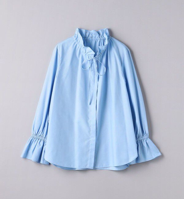 UNITED ARROWS「フリルカラー フレアスリーブ ブラウス」|シャツ・ブラウス|LT.BLUE