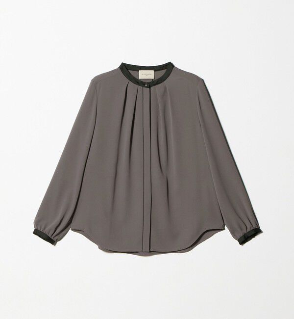 UNITED ARROWS「バイカラー パイピング ブラウス ‐ウォッシャブル‐」|シャツ・ブラウス|DK.GRAY