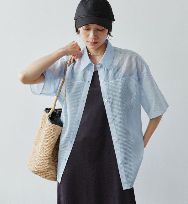 UNITED ARROWS green label relaxing「［size SHORTあり］リボンハイウエストシャツ」|シャツ・ブラウス|