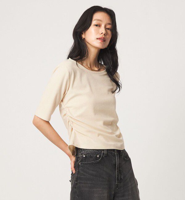 UNITED ARROWS green label relaxing「パイル シャーリング 5分袖 Tシャツ」|Tシャツ・カットソー|NATURAL