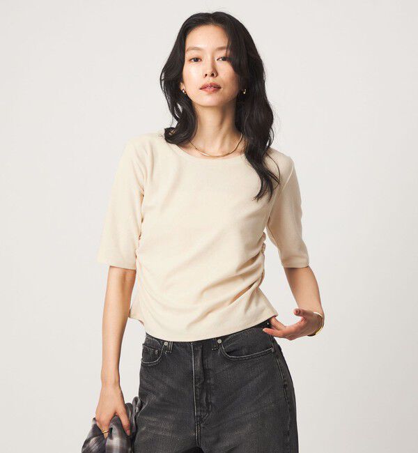 UNITED ARROWS green label relaxing「パイル シャーリング 5分袖 Tシャツ」|Tシャツ・カットソー|