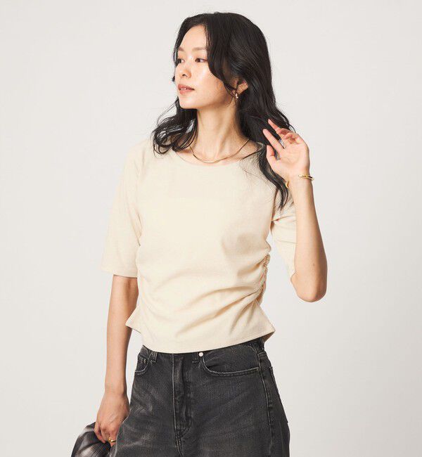 UNITED ARROWS green label relaxing「パイル シャーリング 5分袖 Tシャツ」|Tシャツ・カットソー|