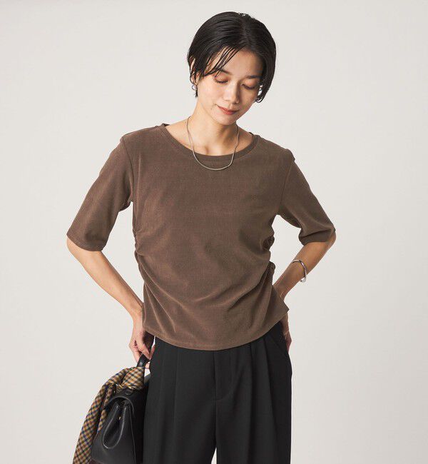 UNITED ARROWS green label relaxing「パイル シャーリング 5分袖 Tシャツ」|Tシャツ・カットソー|