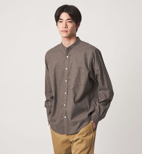 UNITED ARROWS green label relaxing「ナチュラル フィット ビエラバンドカラー 長袖 シャツ」|シャツ・ブラウス|MOCA