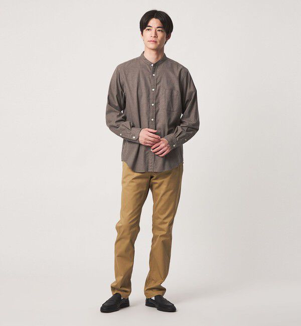 UNITED ARROWS green label relaxing「ナチュラル フィット ビエラバンドカラー 長袖 シャツ」|シャツ・ブラウス|