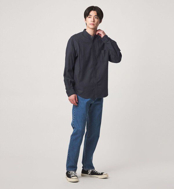 UNITED ARROWS green label relaxing「ナチュラル フィット ビエラバンドカラー 長袖 シャツ」|シャツ・ブラウス|