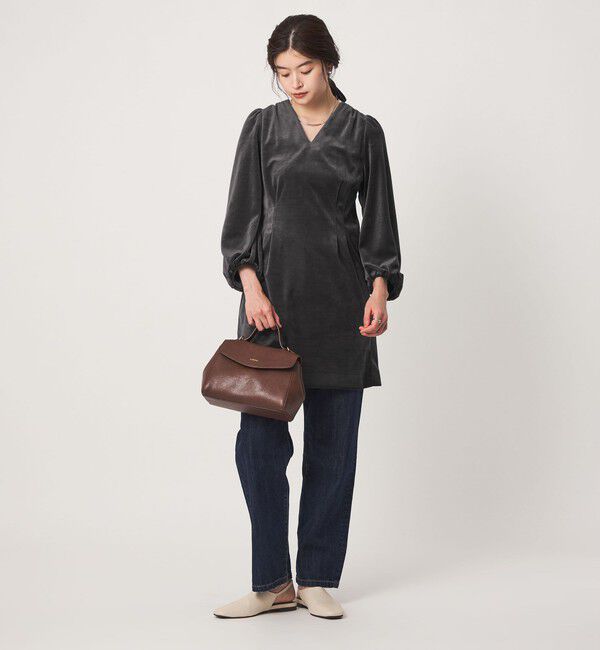 UNITED ARROWS green label relaxing「＜GLR_MINE＞ベロア ミニ ワンピース」|ワンピース|