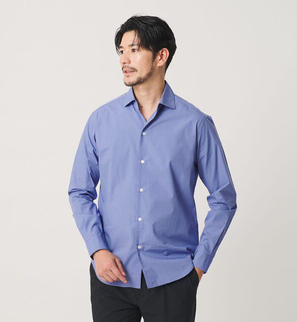 BEAUTY&YOUTH UNITED ARROWS「【WEB限定 WARDROBE SMART】コットン ワイドカラー スキッパー シャツ」|シャツ・ブラウス|