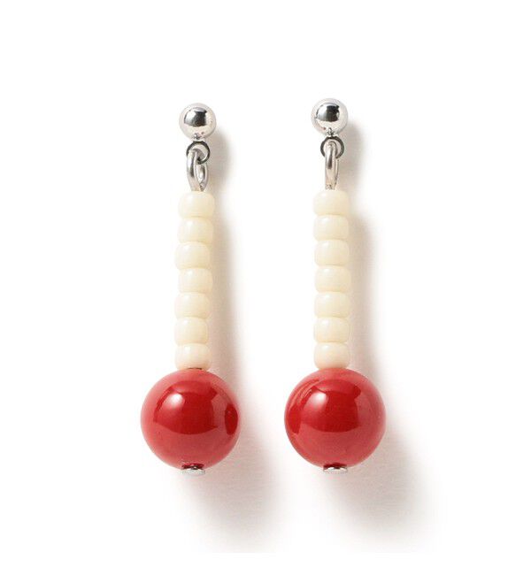 BEAMSBOY「ビーズ ピアス」|その他|RED