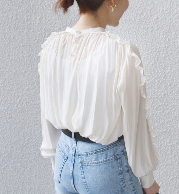 SHIPS for women「〈手洗い可能〉割繊 フリル デザイン ブラウス 24SS ◇」|シャツ・ブラウス|