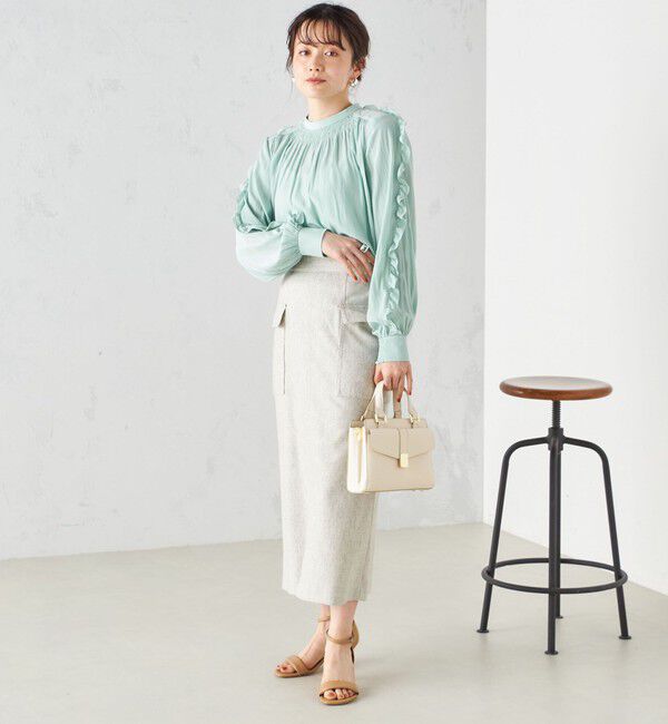 SHIPS for women「〈手洗い可能〉割繊 フリル デザイン ブラウス 24SS ◇」|シャツ・ブラウス|