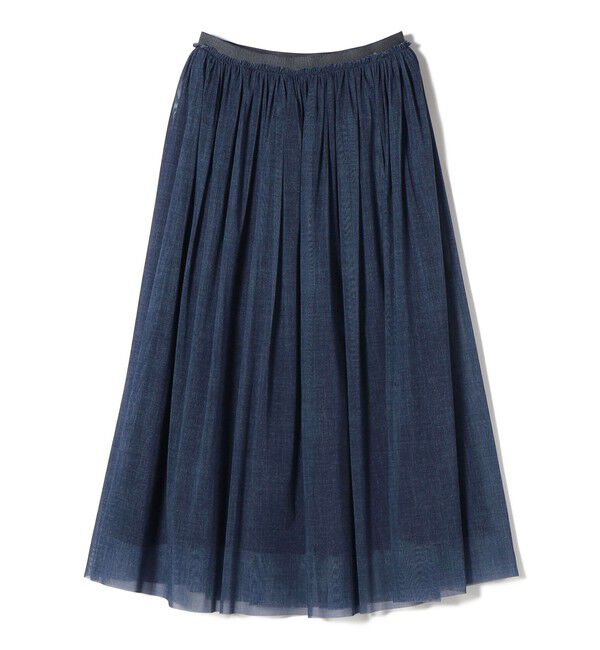 SHIPS for women「troisiemeCHACO:〈手洗い可能〉デニム プリント チュール スカート」|スカート|