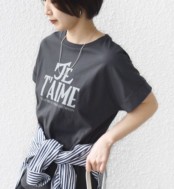 SHIPS for women「【WEB限定】オーガニック コットン ロゴ フレンチスリーブ TEE」|Tシャツ・カットソー|