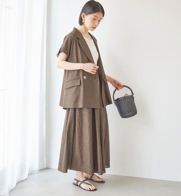 SHIPS for women「〈接触冷感/UVカット/吸水速乾/洗濯機可能〉SUUSUU フレンチ スリーブ  ジャケット」|テーラードジャケット|