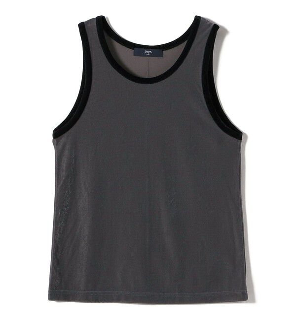 SHIPS Colors 「SHIPS Colors:〈手洗い可能〉シアー ポリエステル ベロア 配色 タンクトップ◇」|タンクトップ|
