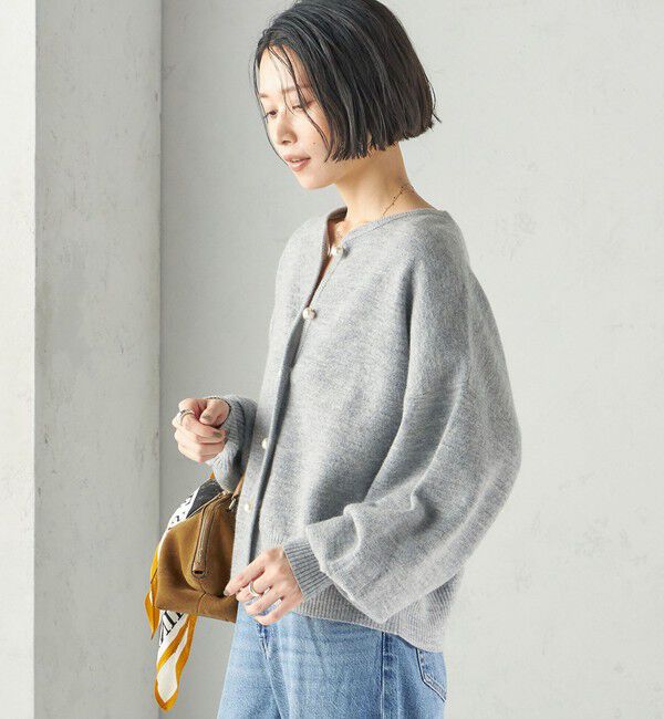 SHIPS for women「《予約》強縮 ウール パール ニット ジャケット」|カーディガン|