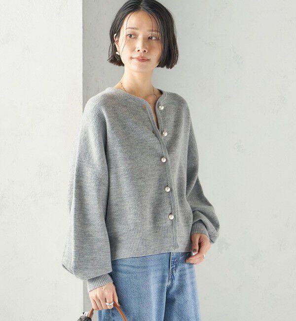 SHIPS for women「《予約》強縮 ウール パール ニット ジャケット」|カーディガン|
