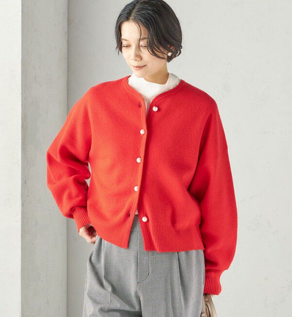 SHIPS for women「《予約》強縮 ウール パール ニット ジャケット」|カーディガン|