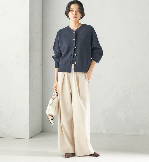 SHIPS for women「《予約》強縮 ウール パール ニット ジャケット」|カーディガン|