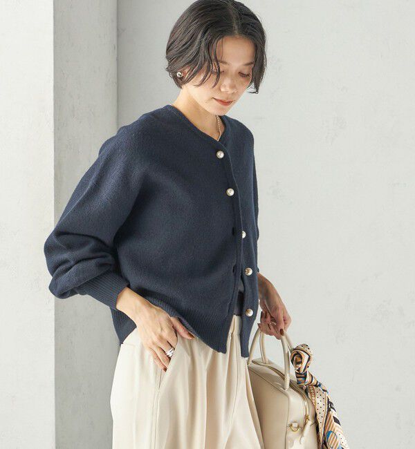 SHIPS for women「《予約》強縮 ウール パール ニット ジャケット」|カーディガン|