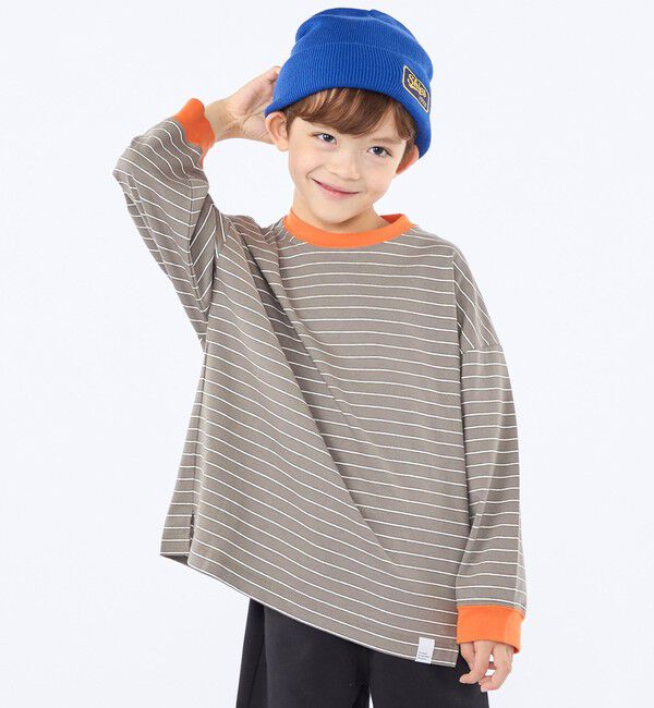 SHIPS KIDS「【別注】THYARD:100～130cm / マルチボーダー ロングスリーブ Tシャツ」|Tシャツ・カットソー|