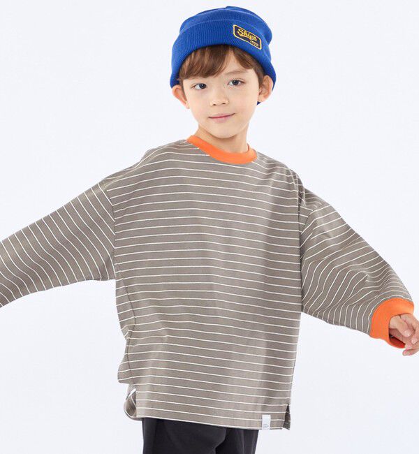 SHIPS KIDS「【別注】THYARD:100～130cm / マルチボーダー ロングスリーブ Tシャツ」|Tシャツ・カットソー|