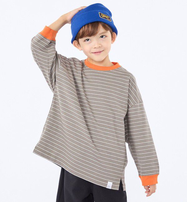 SHIPS KIDS「【別注】THYARD:100～130cm / マルチボーダー ロングスリーブ Tシャツ」|Tシャツ・カットソー|